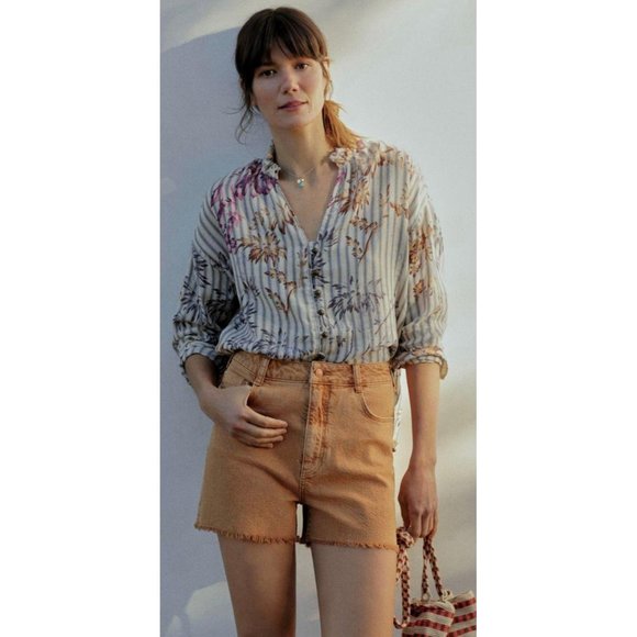 Anthropologie Pants - Anthro Pilcro Peach Stet Raw Hem Denim Shorts 28